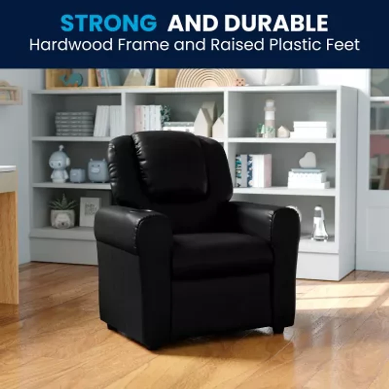 Vana Plush Recliner with Cup Holder for Kids