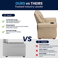Vana Plush Recliner with Cup Holder for Kids