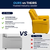 Vana Plush Recliner with Cup Holder for Kids