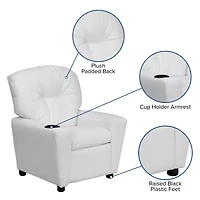 Chandler Plush Recliner with Cup Holder for Kids