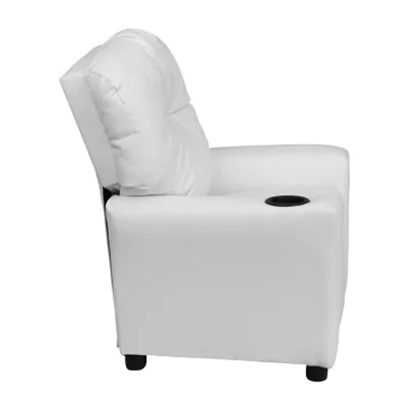 Chandler Plush Recliner with Cup Holder for Kids