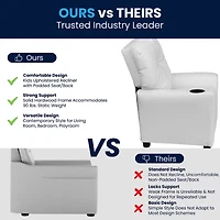 Chandler Plush Recliner with Cup Holder for Kids