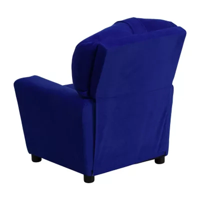 Chandler Plush Recliner with Cup Holder for Kids