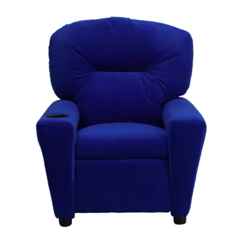 Chandler Plush Recliner with Cup Holder for Kids