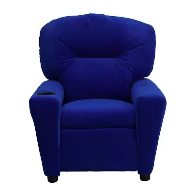Chandler Plush Recliner with Cup Holder for Kids
