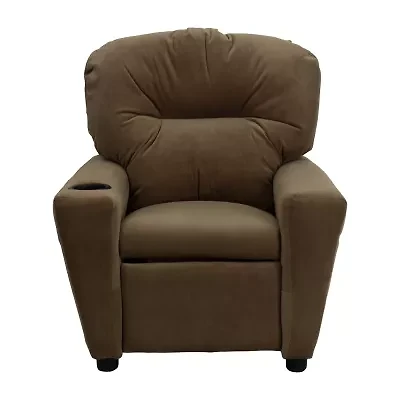 Chandler Plush Recliner with Cup Holder for Kids