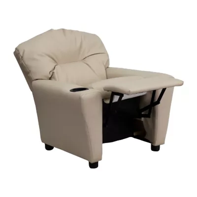 Chandler Plush Recliner with Cup Holder for Kids