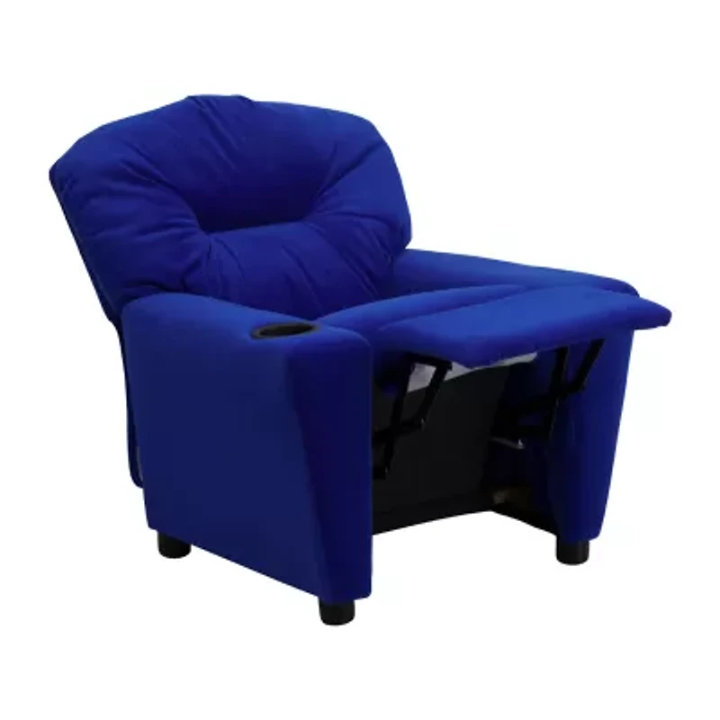 Chandler Plush Recliner with Cup Holder for Kids