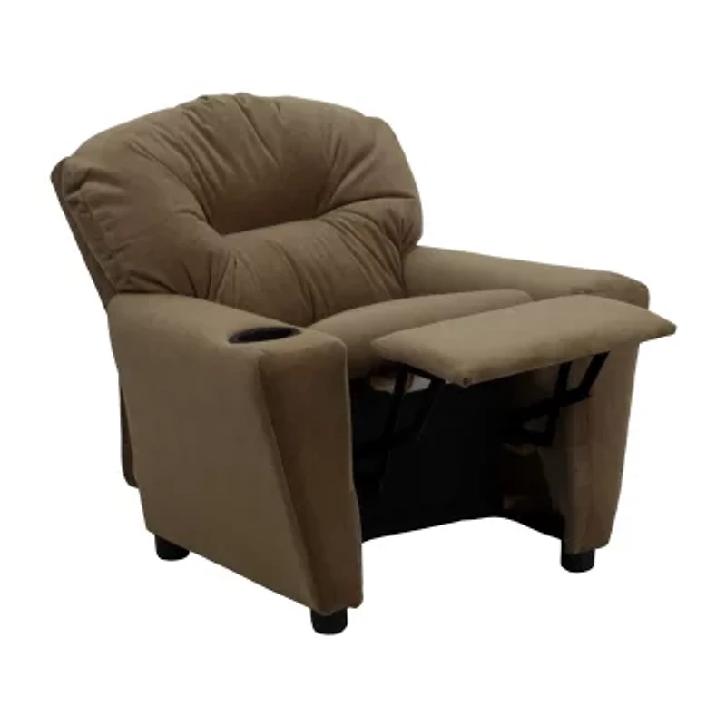 Chandler Plush Recliner with Cup Holder for Kids