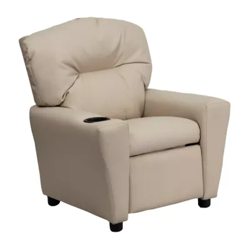 Chandler Plush Recliner with Cup Holder for Kids