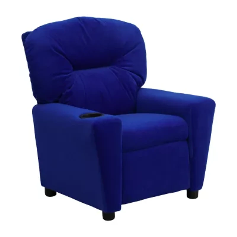Chandler Plush Recliner with Cup Holder for Kids