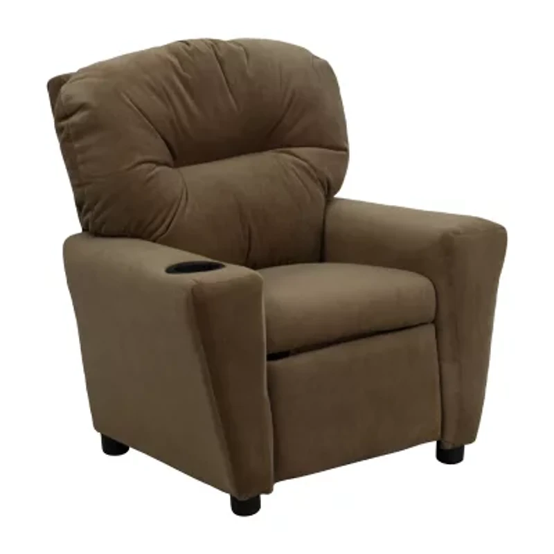 Chandler Plush Recliner with Cup Holder for Kids