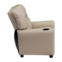 Chandler Plush Recliner with Cup Holder for Kids