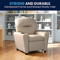 Chandler Plush Recliner with Cup Holder for Kids