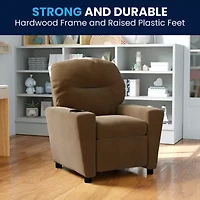 Chandler Plush Recliner with Cup Holder for Kids