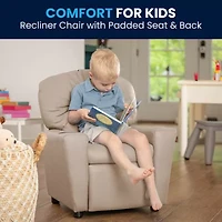 Chandler Plush Recliner with Cup Holder for Kids