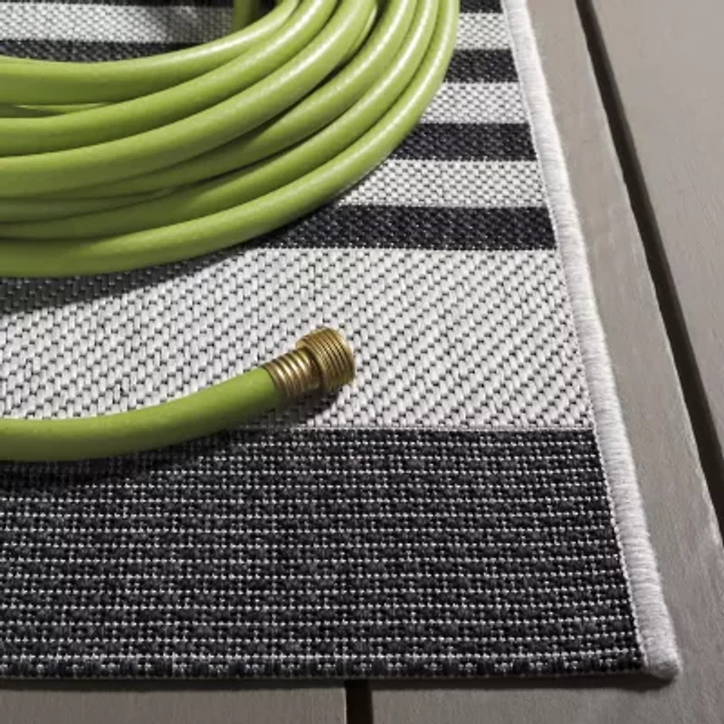 Martha Stewart Ripley Stripe 6'7" X 9' Indoor Rectangular Area Rug"