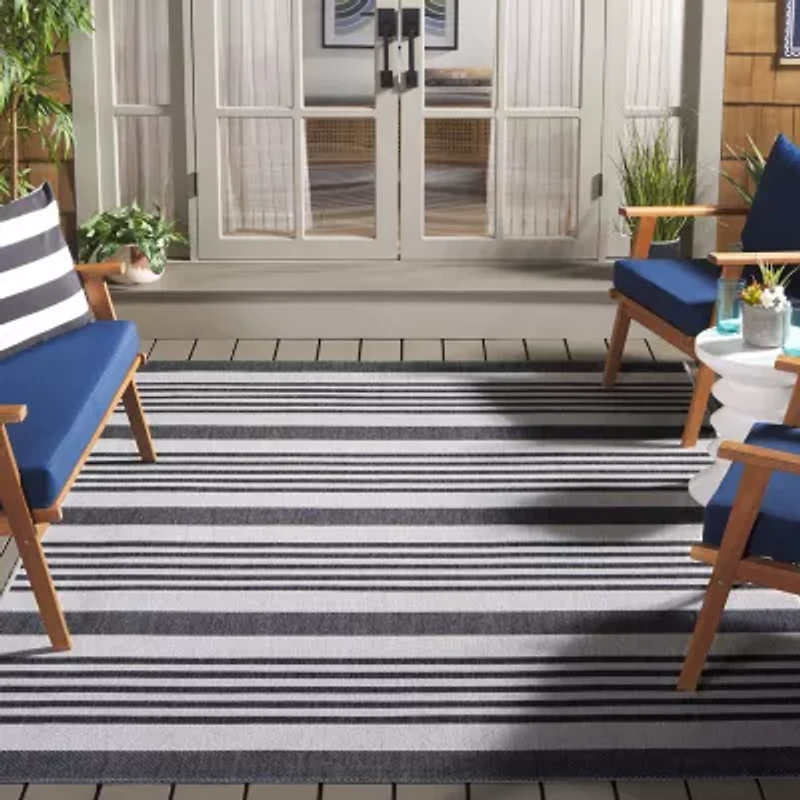 Martha Stewart Ripley Stripe 6'7" X 9' Indoor Rectangular Area Rug"
