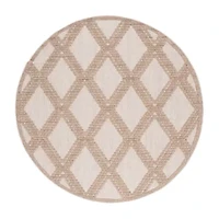 Martha Stewart Lora Geometric 6'7" X Outdoor Round Area Rug