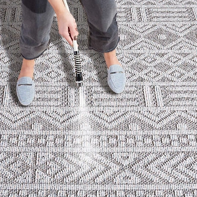 Martha Stewart Lora Geometric Washable 6'7" X 6'7" Outdoor Square Area Rug"