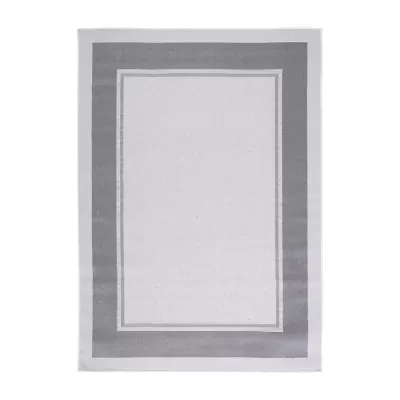 Martha Stewart Alena Bordered Washable Outdoor Rectangular Area Rug