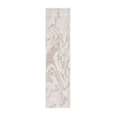 Martha Stewart Dalia Geometric Washable 26" X 108" Outdoor Rectangular Runner"