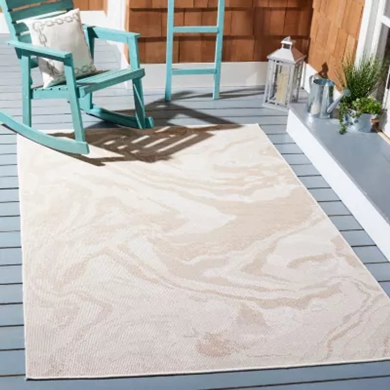 Martha Stewart Dalia Geometric 6'7" X 6'7" Outdoor Square Area Rug