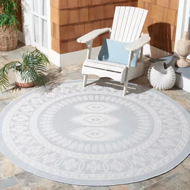 Martha Stewart Meera Medallion 6'7" X 6'7" Outdoor Round Area Rug