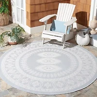 Martha Stewart Meera Medallion 6'7" X 6'7" Outdoor Round Area Rug