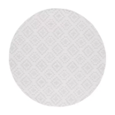 Martha Stewart Robin Geometric Washable 6'7" X 6'7" Outdoor Round Area Rug"