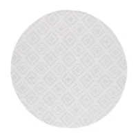 Martha Stewart Robin Geometric Washable 6'7" X 6'7" Outdoor Round Area Rug"