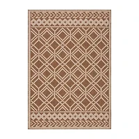 Martha Stewart Ava Bordered Washable Outdoor Rectangular Area Rug