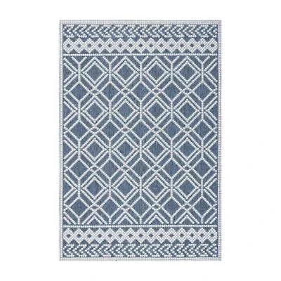 Martha Stewart Ava Bordered Washable Outdoor Rectangular Area Rug