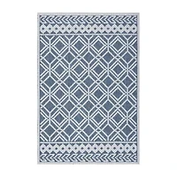 Martha Stewart Ava Bordered Washable Outdoor Rectangular Area Rug