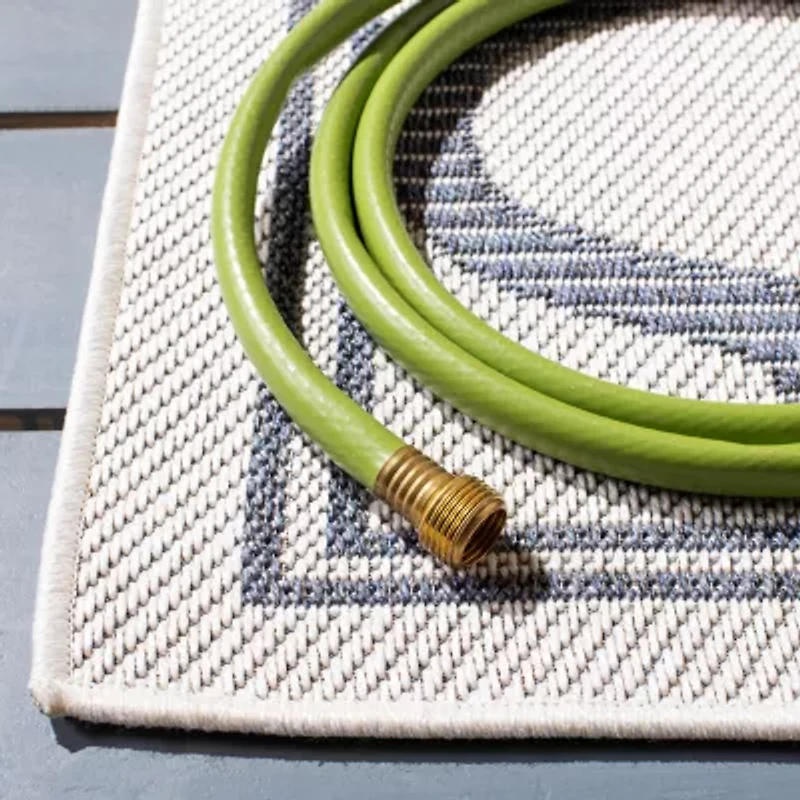 Martha Stewart Ria Bordered Washable Outdoor Rectangular Area Rug