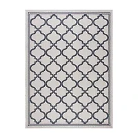 Martha Stewart Ria Bordered Washable Outdoor Rectangular Area Rug