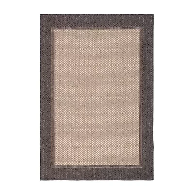 Martha Stewart Zia Bordered Washable Outdoor Rectangular Area Rug