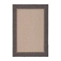 Martha Stewart Zia Bordered Washable Outdoor Rectangular Area Rug