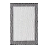 Martha Stewart Zia Bordered Washable Outdoor Rectangular Area Rug