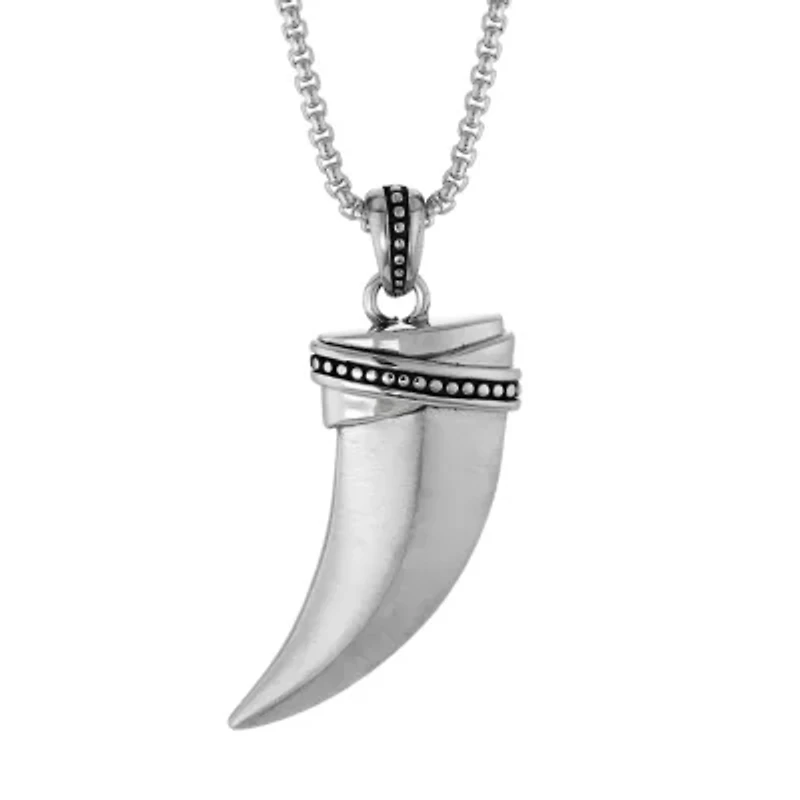 Mens Sterling Silver 24 Inch Pendant Necklace