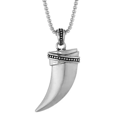 Mens Sterling Silver 24 Inch Pendant Necklace
