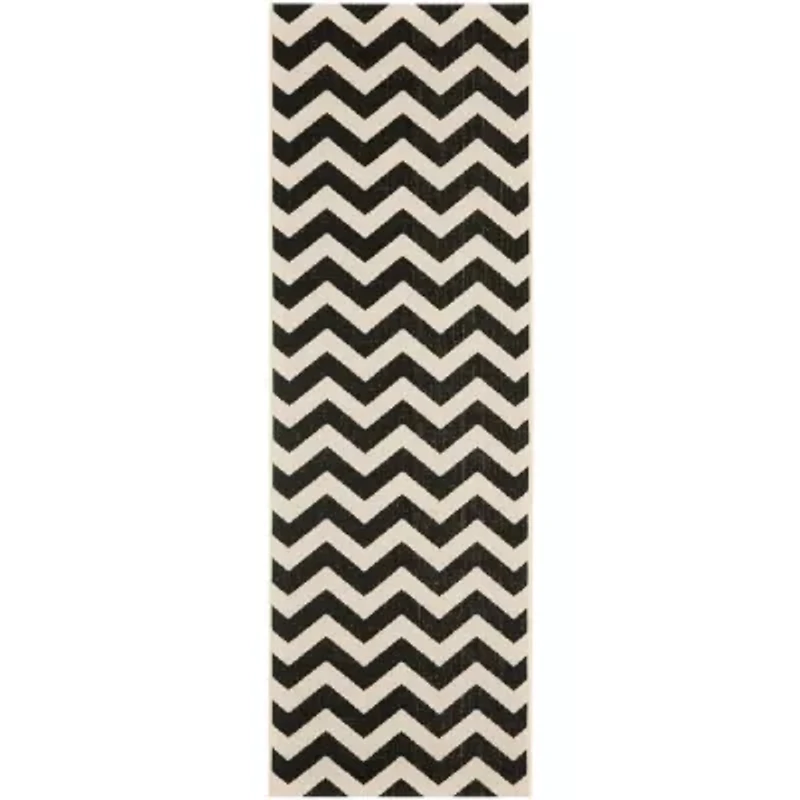Safavieh Courtyard Collection Cennetig Chevron Indoor/Outdoor Runner Rug