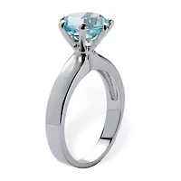 Womens Genuine Blue Topaz Sterling Silver Cocktail Ring