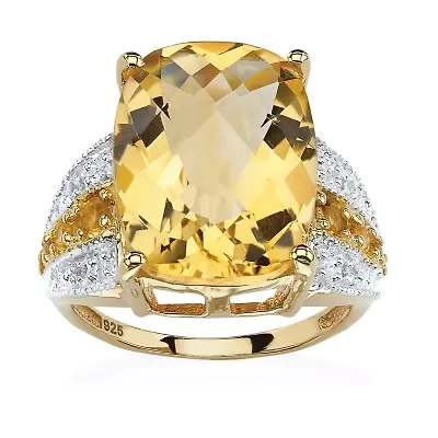 Womens Genuine Gemstone Sterling Silver Cocktail Ring