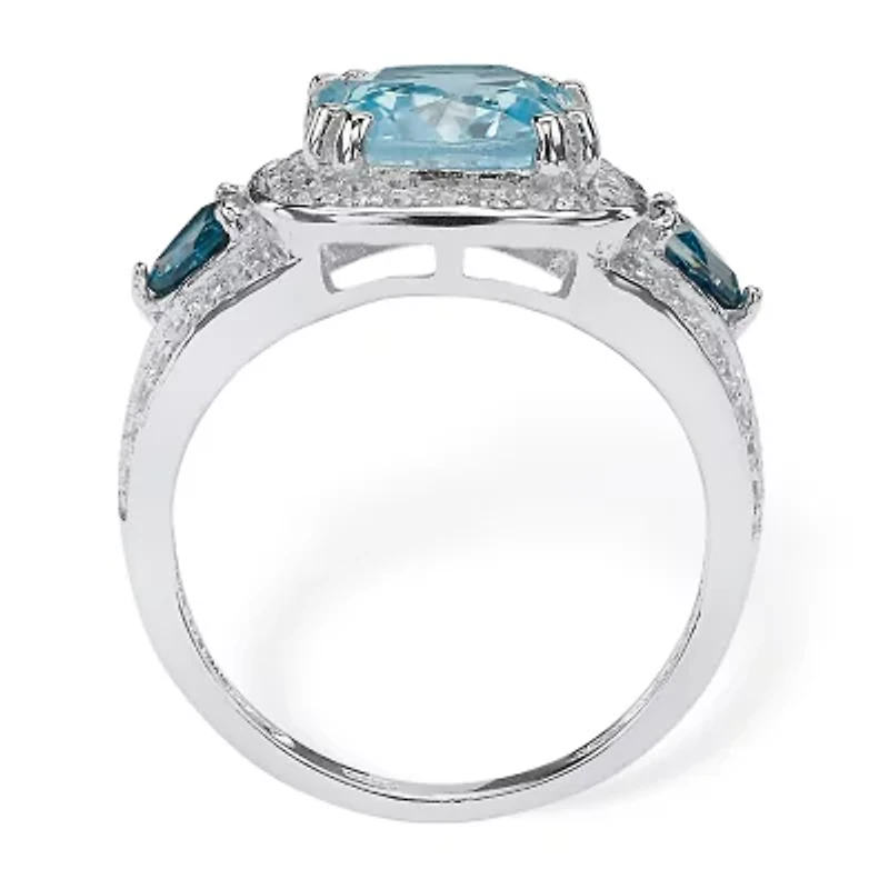 Womens Genuine Blue Topaz Cocktail Ring