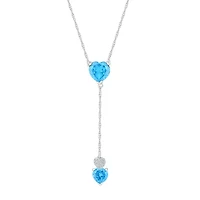 Womens Blue Topaz Sterling Silver 18 Inch Y Necklace