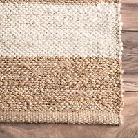 nuLoom Flatweave Alisia Stripes Jute Rug