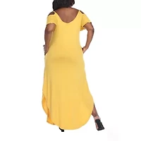 White Mark Lexi Womens Plus Short Sleeve Maxi Dress