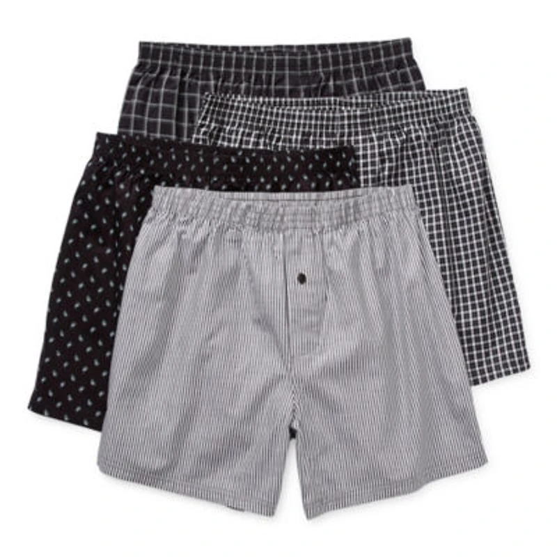 Stafford Woven Mens 4 Pack Boxers 302600