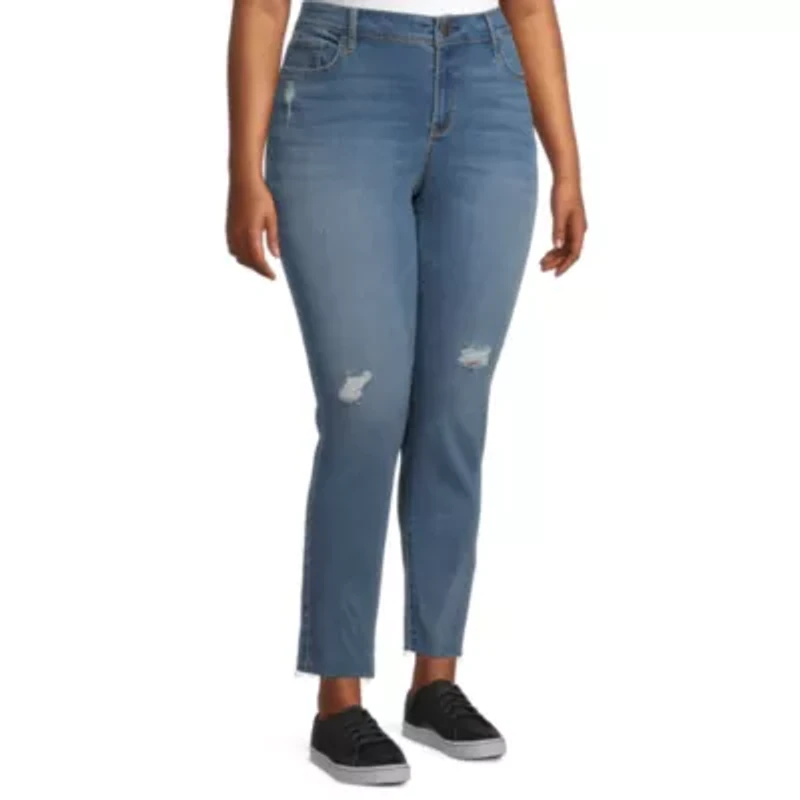 a.n.a Womens Plus Mid Rise Stretch Fabric Skinny Fit Jegging Jean
